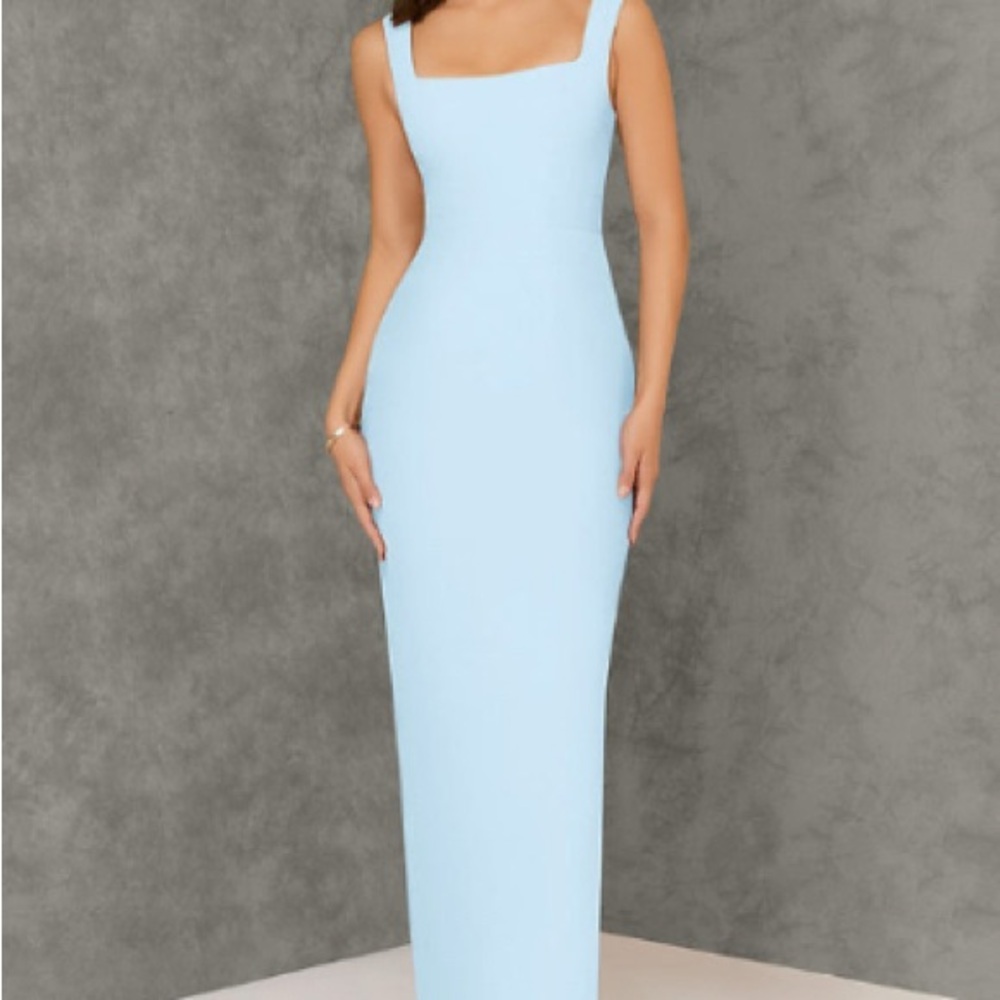 Azazie Light Blue Maxi Dress